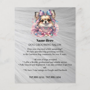 Dog grooming business personalized flyer