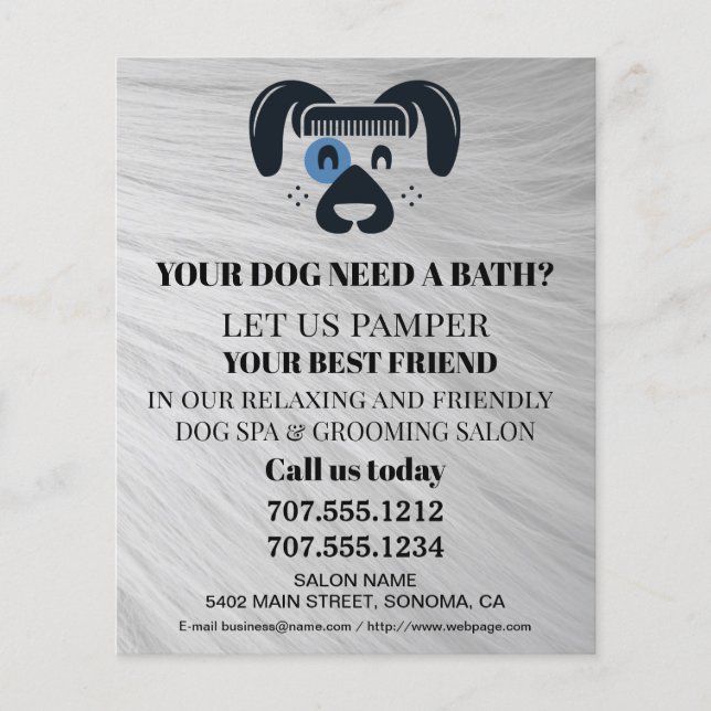 Dog grooming business personalized flyer (Front)