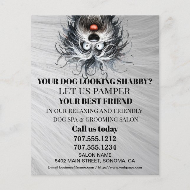 Dog grooming business personalized flyer (Front)