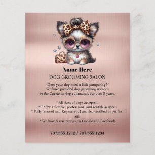 Dog grooming business personalized flyer