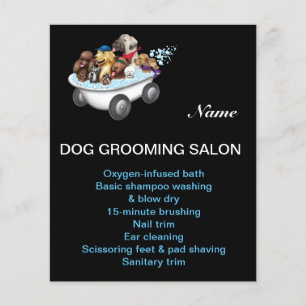 Dog grooming business personalized flyer