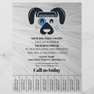 Dog grooming business personalized flyer
