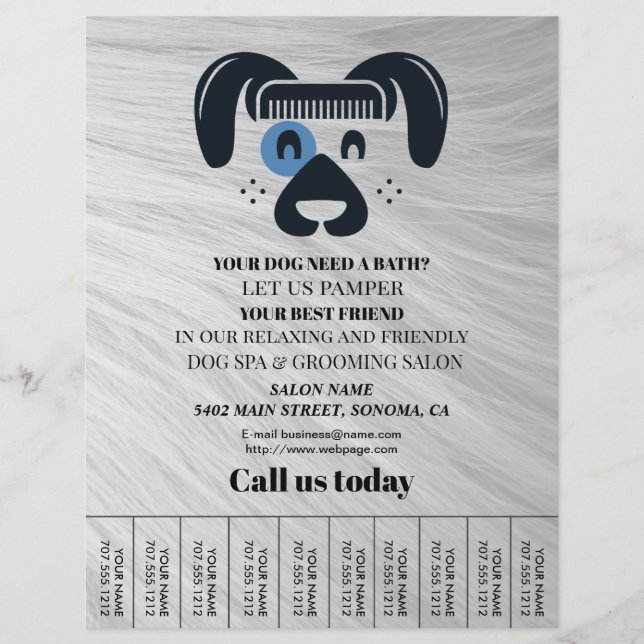 Dog grooming business personalized flyer (Front)
