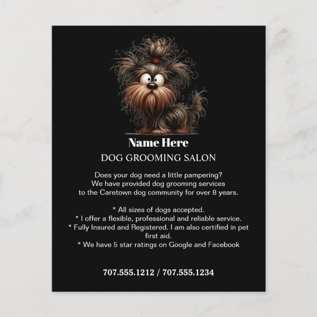 Dog grooming business personalized flyer (Front)