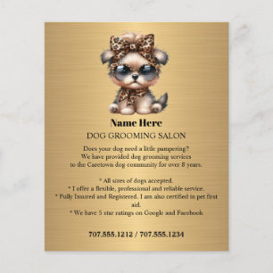 Dog grooming business personalized flyer