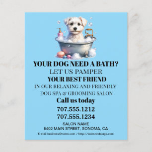 Dog grooming business personalized flyer