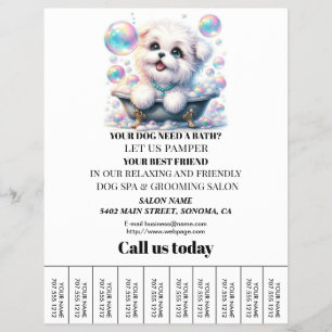 Dog grooming business personalized flyer