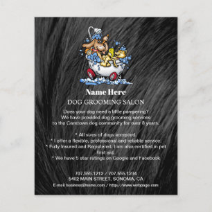 Dog grooming business personalized flyer