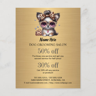 Dog grooming business personalized flyer
