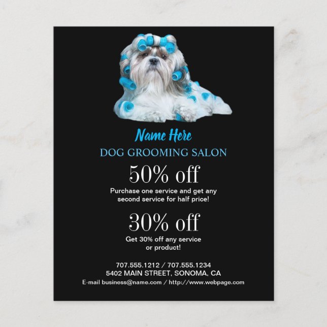 Dog grooming business personalized flyer (Front)