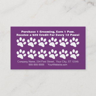 Dog Grooming Customer Loyalty Card