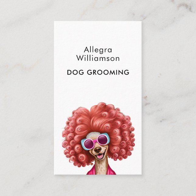 Dog Grooming Fun QR Code Business Card (Front)