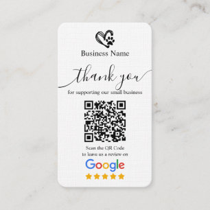 Dog Grooming Google Review Request Card QR code