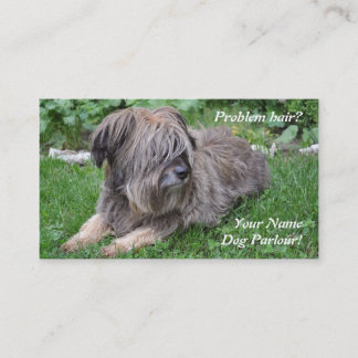 Dog grooming hairy sheepdog business card