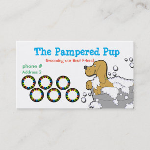 Dog Grooming Loyalty Punch Card Business Cards