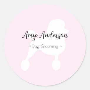 Dog Grooming Personalized Classic Round Sticker