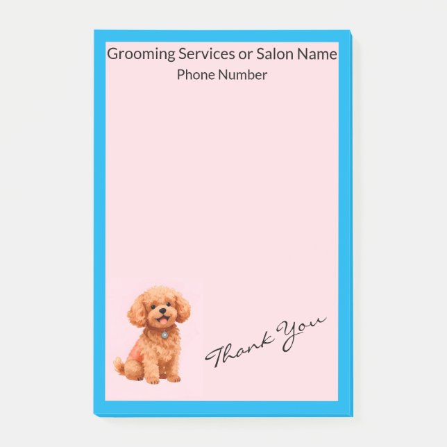 Dog Grooming Personalized Modern Collection Post-it Notes (Front)