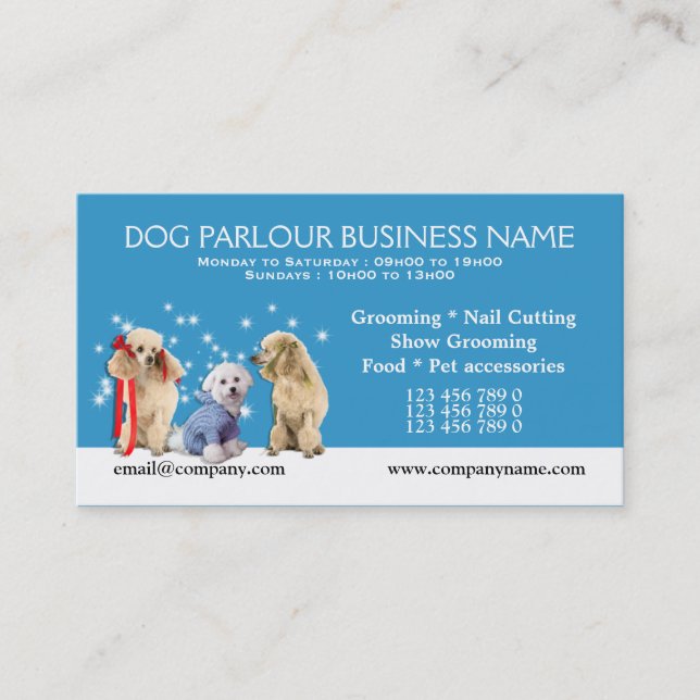 Dog grooming pet care PERSONALIZE Discount Card (Front)