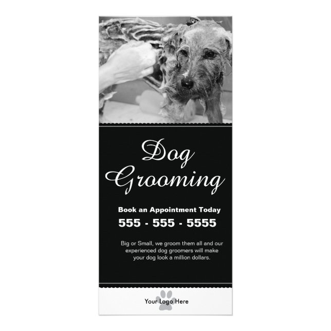 Dog Grooming Rack Card - Personalizable (Front)