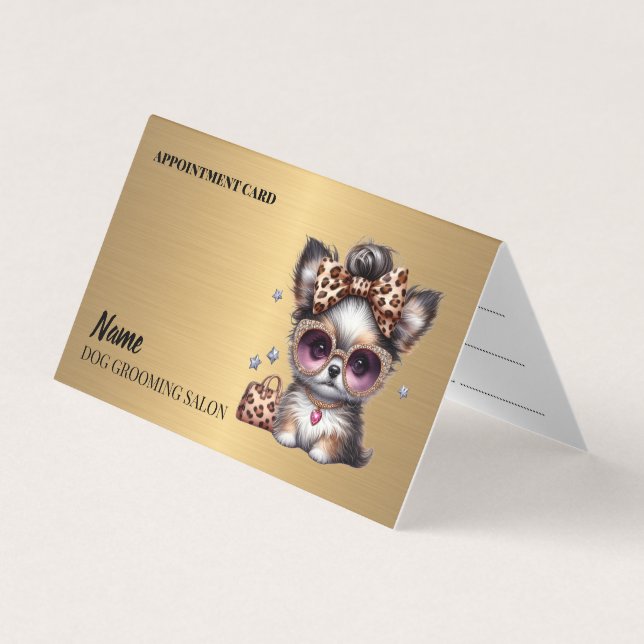 Dog grooming salon Appointment Business Card (Front)
