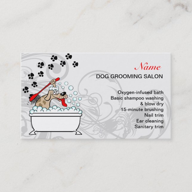 Dog grooming Salon Business Card (Front)