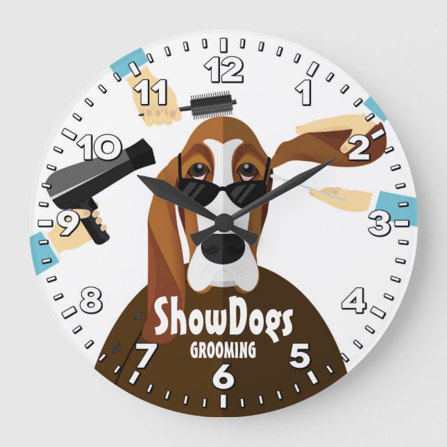 Dog Grooming Salon-Pet Groomer-Personalized Clock (Front)