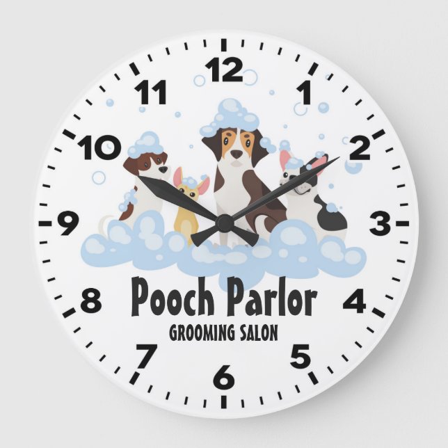 Dog Grooming Salon-Pet Groomer-Personalized Clock (Front)