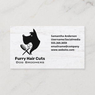 Dog Grooming Scissors Comb Pet Care Business Card