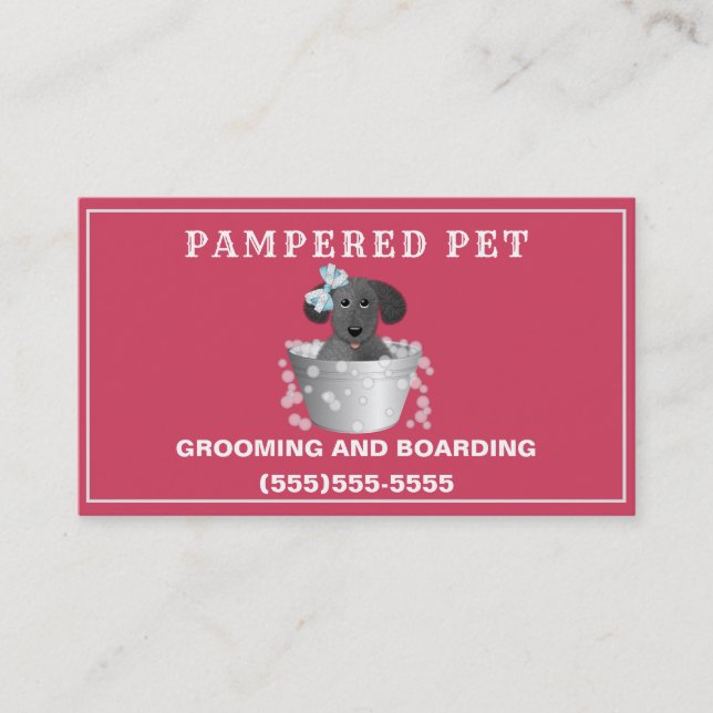 Dog Grooming Spa Appointment Business Card (Front)