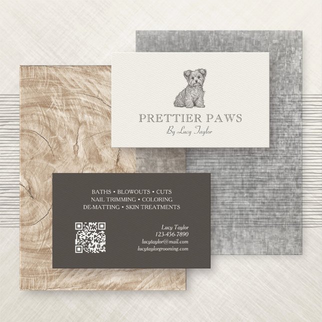 Dog Grooming Trainer Walking Sitting Business Card (Creator Uploaded)