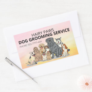 Dog Grooming Watercolor Business Sticker Sheet