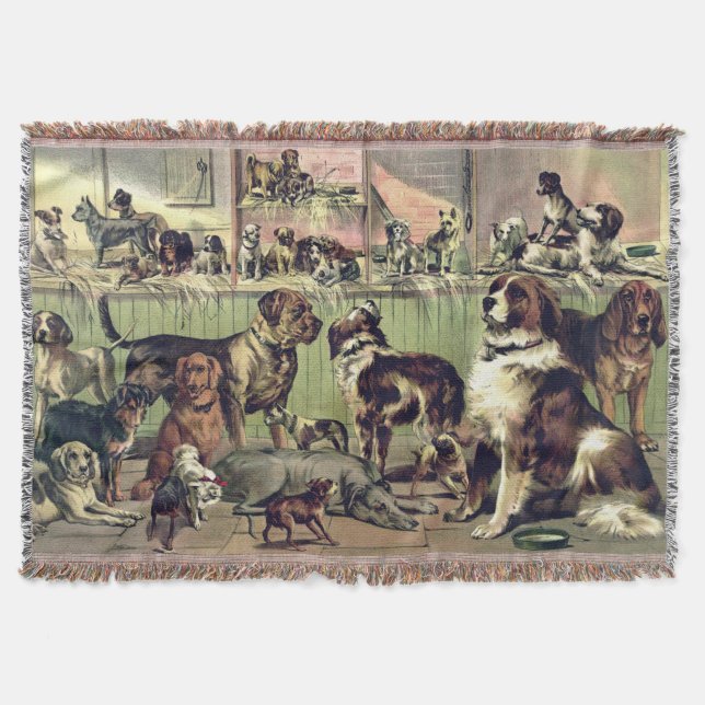 Dog Group Throw Blanket (Front)