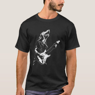 Dog Guitarist Guitar - Bloodhound Dad Mom T-Shirt