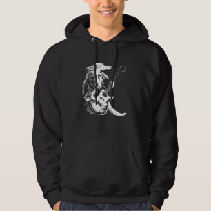Dog Guitarist Guitar - Borzoi Dad Mom Hoodie