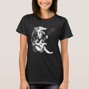 Dog Guitarist Guitar - Borzoi Dad Mom T-Shirt