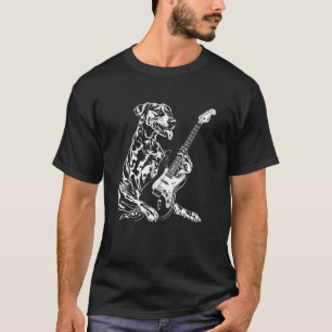 Dog Guitarist Guitar - Catahoula Leopard Dad Mom T-Shirt