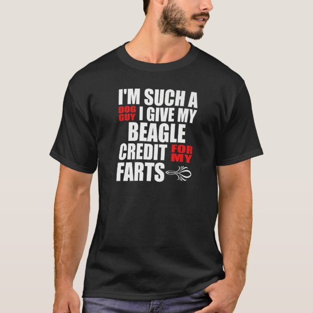 Dog Guy Beagle Fart Joke for Men Boy Beagle T-Shirt (Front)