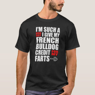 Dog Guy French Bulldog Fart Joke for Men Boys T-Shirt