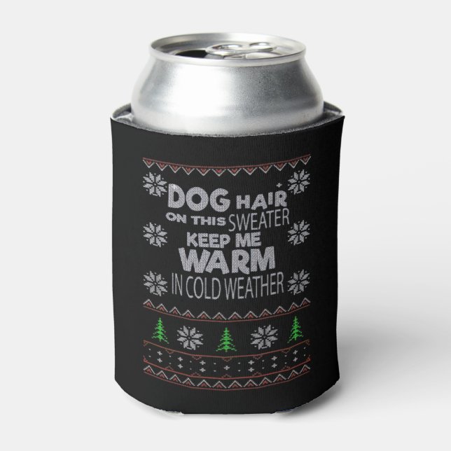 Dog Hair Christmas Sweater Essential T-Shirt Can Cooler (Can Front)