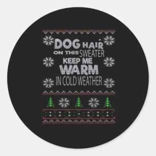 Dog Hair Christmas Sweater Essential T-Shirt Classic Round Sticker