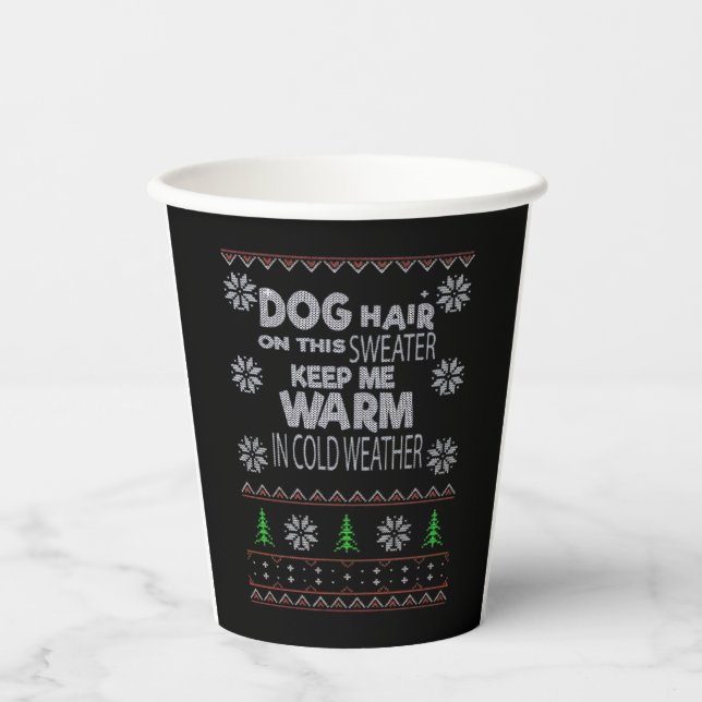 Dog Hair Christmas Sweater Essential T-Shirt Paper Cups (Front)