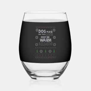 Dog Hair Christmas Sweater Essential T-Shirt Stemless Wine Glass