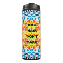 DOG HAIR DON'T CARE Orange Navy Abstract