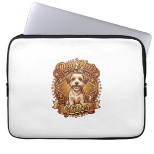 Dog Hair Is Glitter Fluffy Gold Ribbon_1 Laptop Sleeve