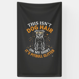 Dog Hair Pitbull Glitter Wearing Sunglasses Stars Banner