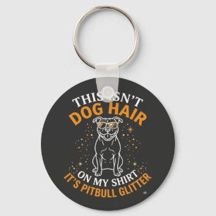 Dog Hair Pitbull Glitter Wearing Sunglasses Stars Keychain