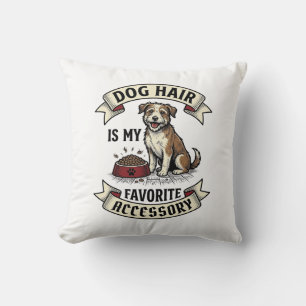 Dog Hair Shirt Vintage Engraving Funny Dog Lover D Throw Pillow