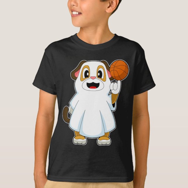 Dog Halloween Basketball T-Shirt (Front)