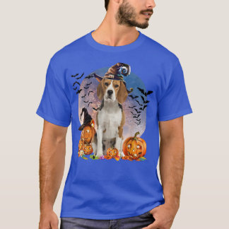 Dog Halloween Beagle Jack O Lantern Pumpkin Moon T-Shirt