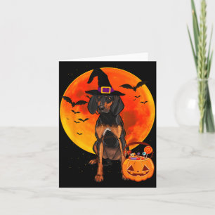 Dog Halloween Black And Tan Coonhound Jack O Card